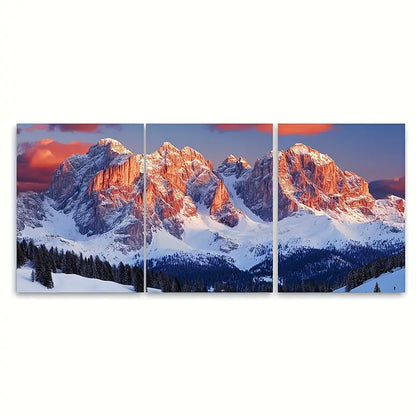 3pcs Dolomites Italian Alps Mountain Wall Art Set Canvas Framed 60x90cm - High Quality Print 100% Australian Made Wall Canvas Ready to Hang