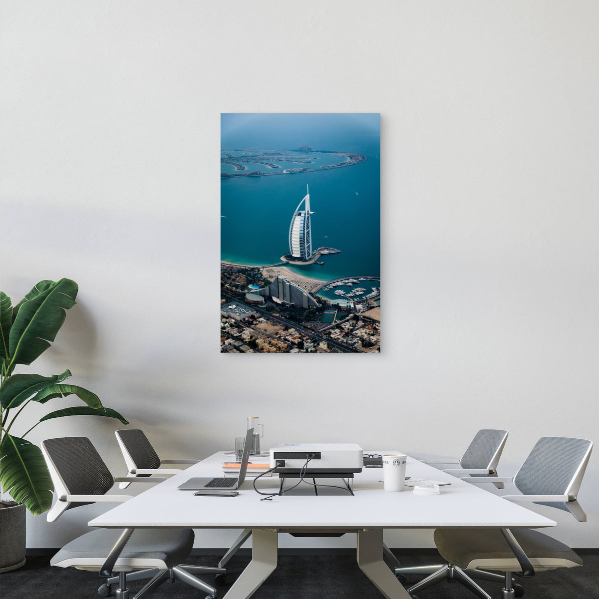 Burj Al Arab Hotel And The Nearby Jumeirah Beach Hotel 40x60cm Metal Print Ready to Hang