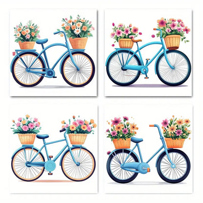 4pcs   Print Bik Themed Elegant HJ     Wall Art Canvas Framed