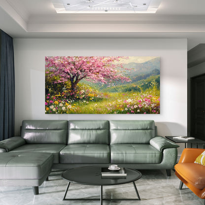 Spring Blossom Garden Wall Art Canvas Office Home Room Framed 120x60cm
