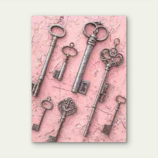 Vintage Skeleton Keys 60x90cm Metal Print Ready to Hang