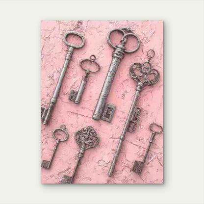 Vintage Skeleton Keys 40x60cm Metal Print Ready to Hang
