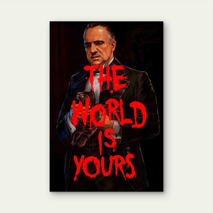 Tuxedo Mob Boss Red Quote Text 60x90cm Metal Print Ready to Hang