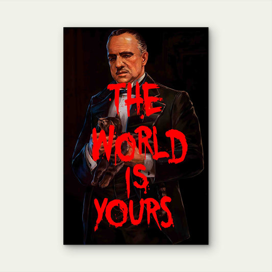 Tuxedo Mob Boss Red Quote Text 60x90cm Metal Print Ready to Hang