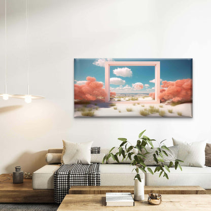 Pastel Horizon Frame Wall Art Canvas Office Home Room Framed 120x60cm
