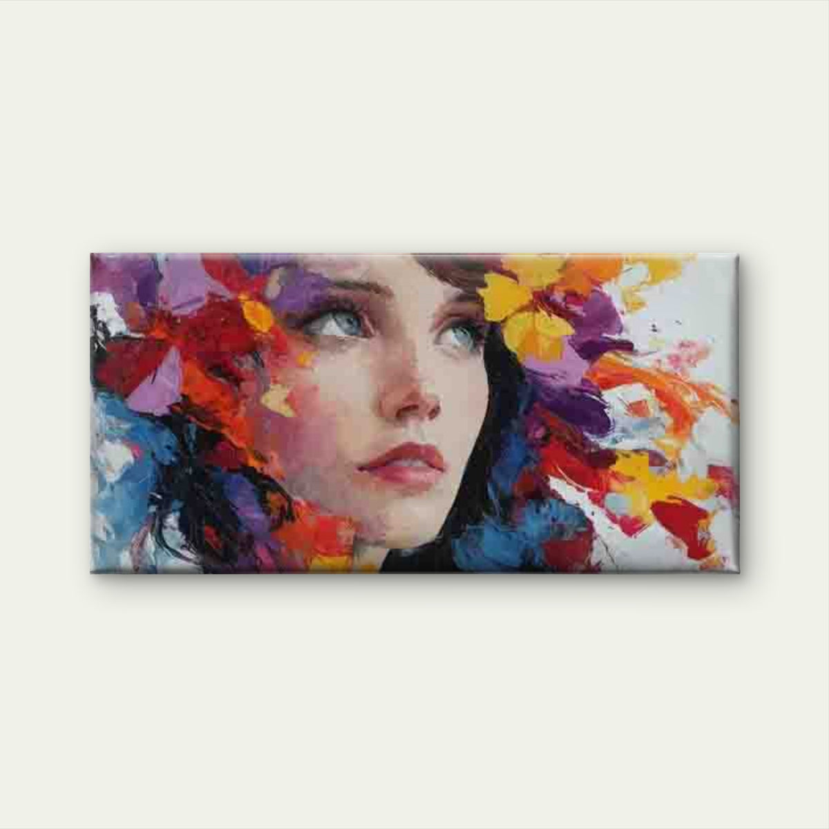 Women Eye Abstract Splatter Wall Art Canvas Office Home Room Framed 120x60cm