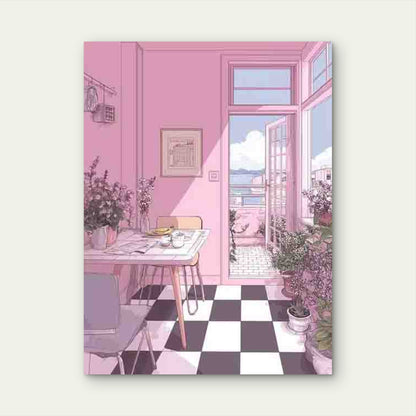 Stylish Art Aesthetic for a Preppy Apartment Decor Metal Print Ready to Hang