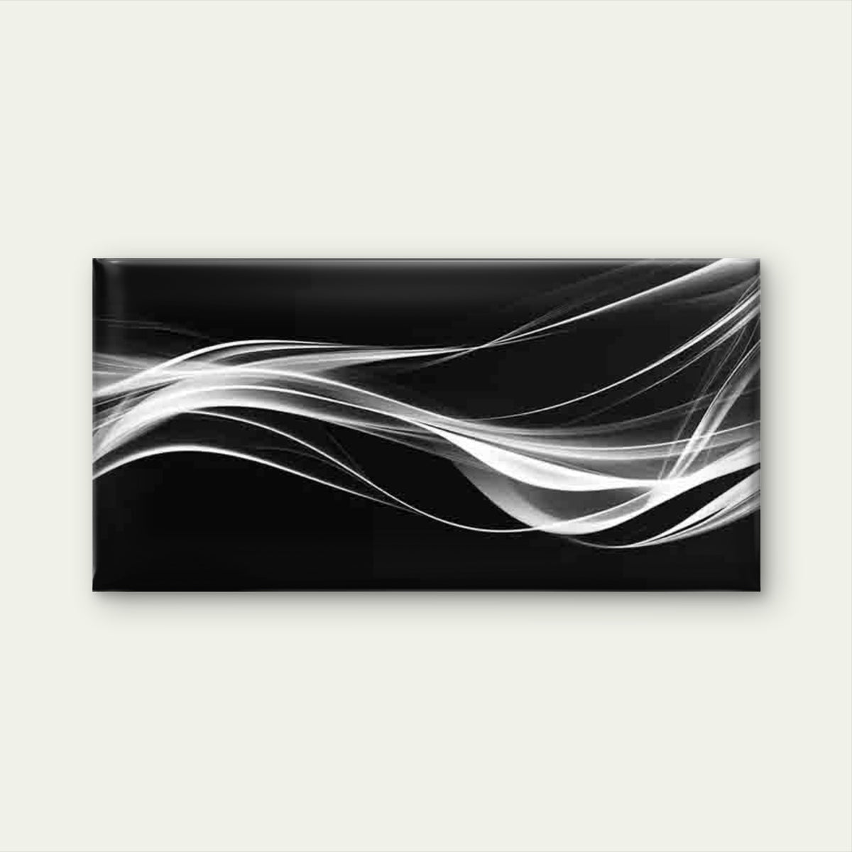 Abstract White Waves Wall Art Canvas Office Home Room Framed 120x60cm