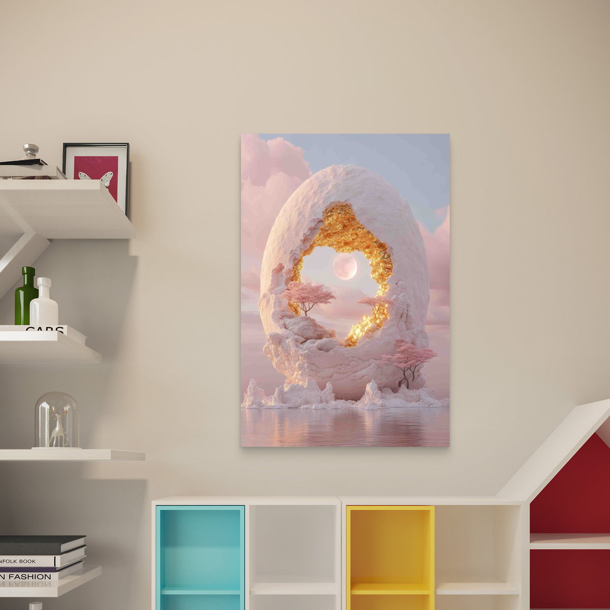 Floating Fragmented Landscape With Drifting Earth Chunks 60x90cm Metal Print Ready to Hang