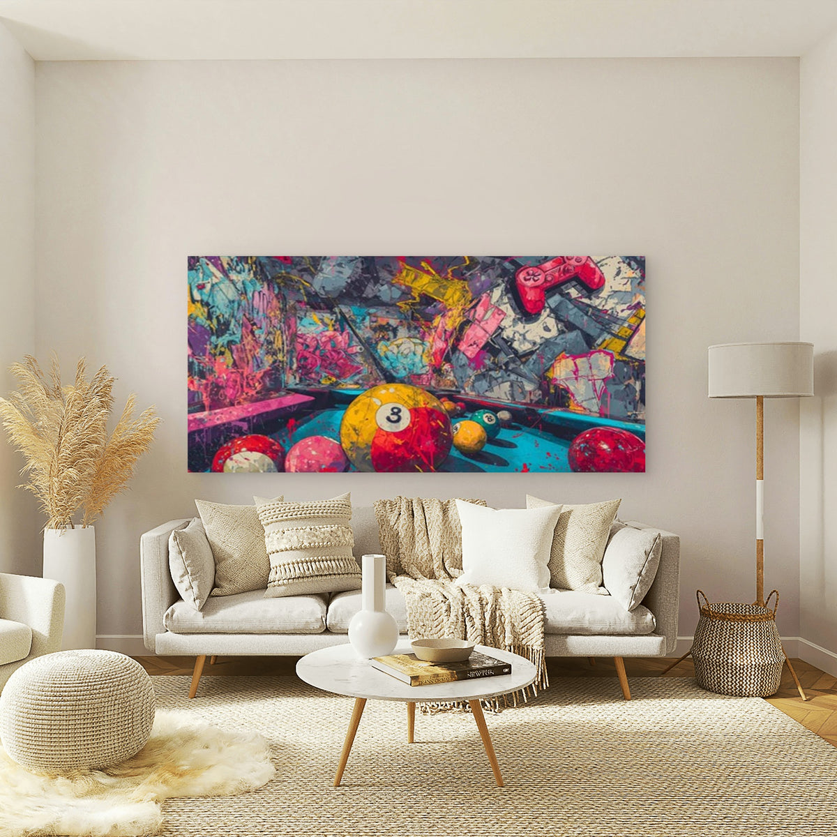 Billiards Abstract Pool Wall Art Canvas Office Home Room Framed 120x60cm