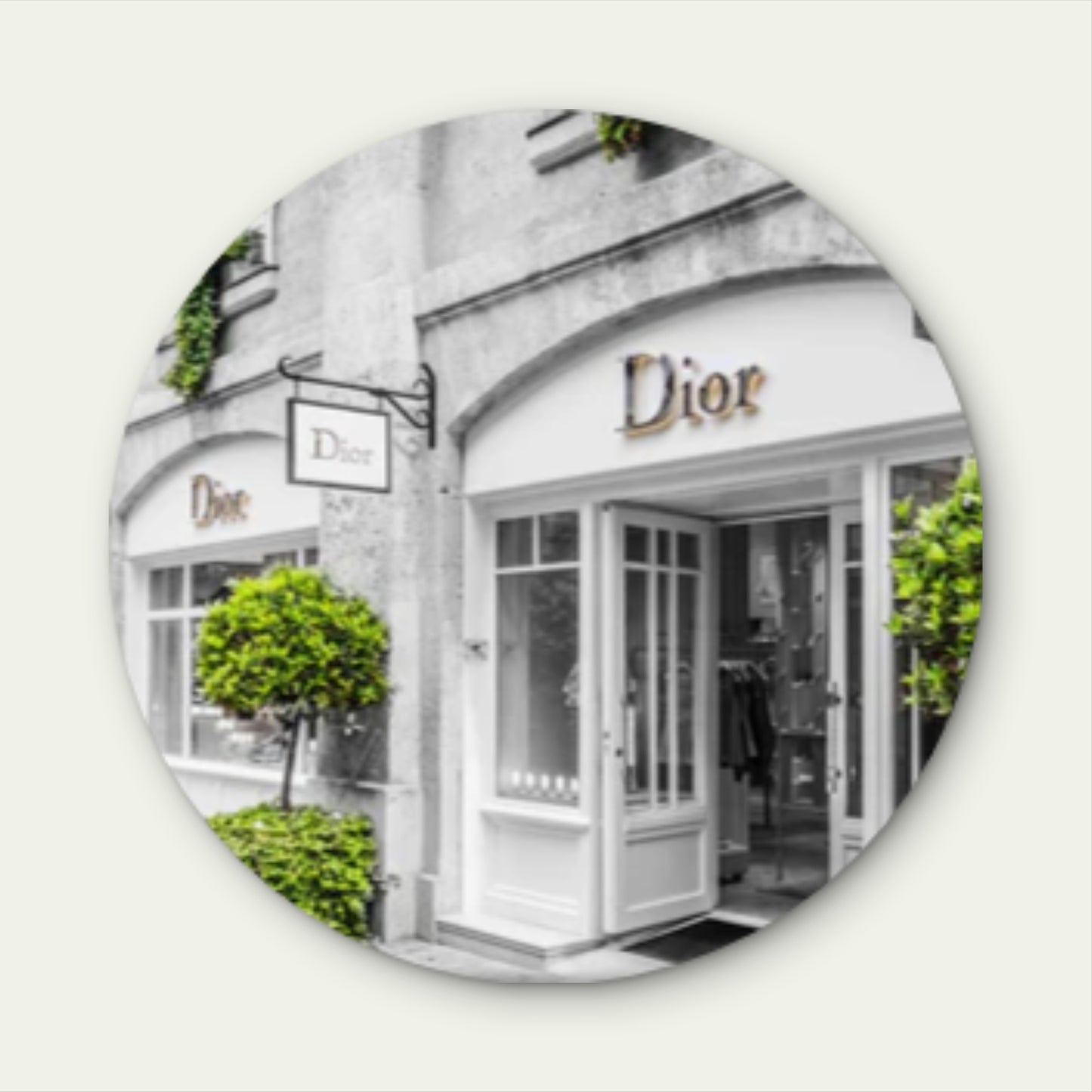 Fashion Store in City Acrylic Glass Rounded Print Tempered Glass Wall Art 100% Made in Australia Ready to Hang