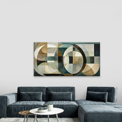 Abstract Geometric Design Wall Art Canvas Office Home Room Framed 120x60cm