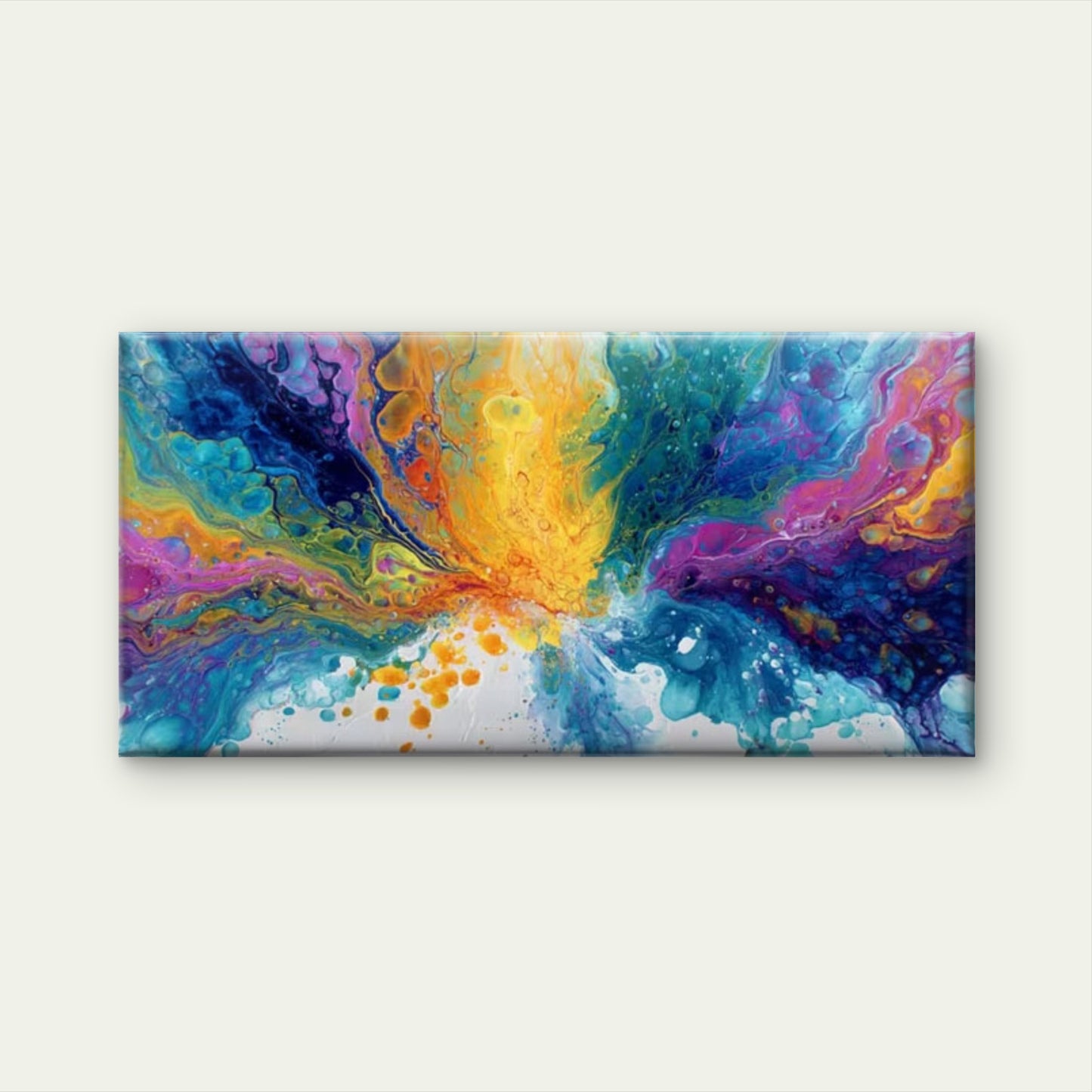 Vibrant Colors Explode Outward Wall Art Canvas Office Home Room Framed 120x60cm