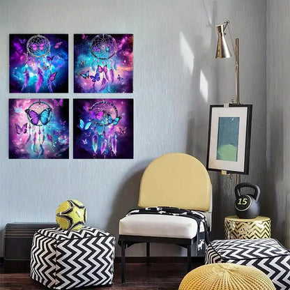 4pcs  Butterfly Artflowe  BA  Wall Art Canvas Framed