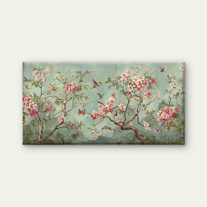 Cherry Blossoms And Flying Bird Wall Art Canvas Office Home Room Framed 120x60cm