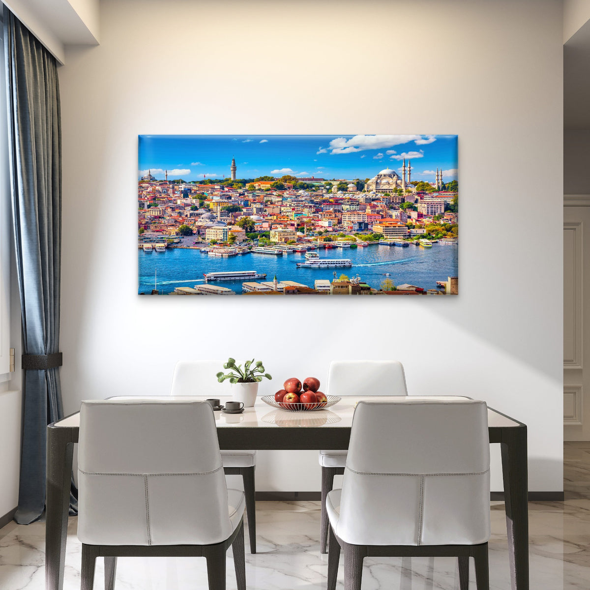 Skyline Of Istanbul Wall Art Canvas Office Home Room Framed 120x60cm