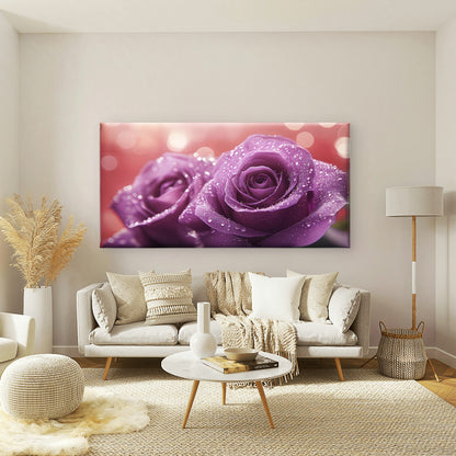 Soft Glow Of Roses Wall Art Canvas Office Home Room Framed 120x60cm