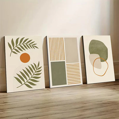 3pcs Modern Geometric Abstract Wall Art Set Canvas Framed 50x70cm - High Quality Print 100% Australian Made Wall Canvas Ready to Hang