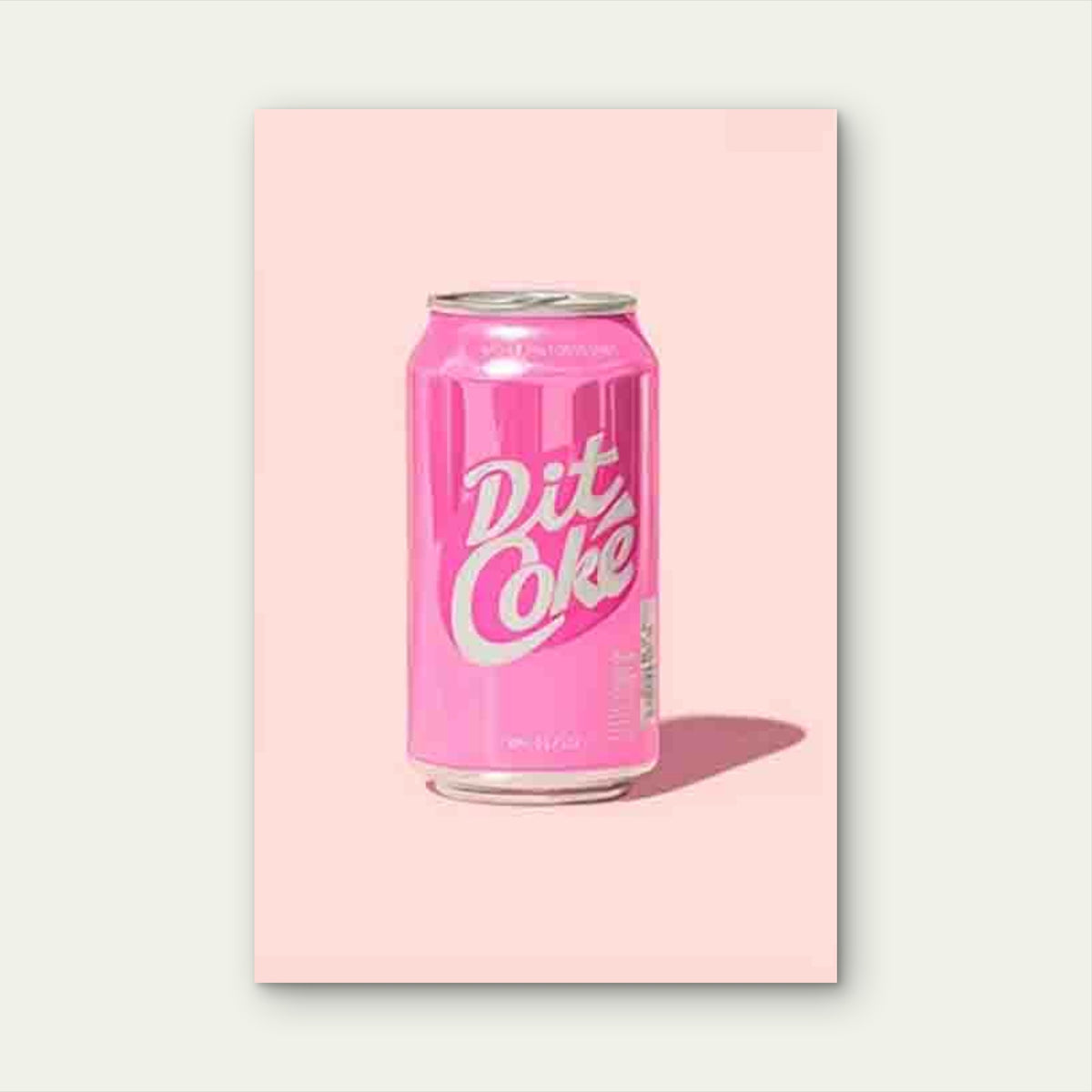 Pink Retro Diet Coke Logo Inspired 60x90cm Metal Print Ready to Hang