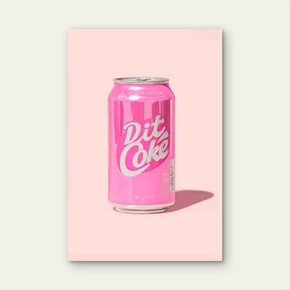 Pink Retro Diet Coke Logo Inspired Metal Print Ready to Hang