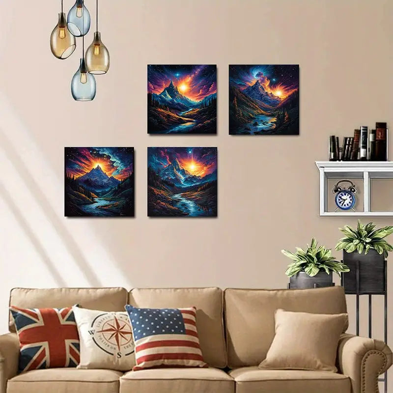 4pcs Modern Elegant  Canvas  Painting  CP  Wall Art Canvas Framed