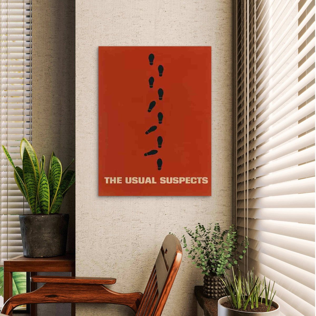Artwork Featuring Red Footsteps 60x90cm Metal Print Ready to Hang