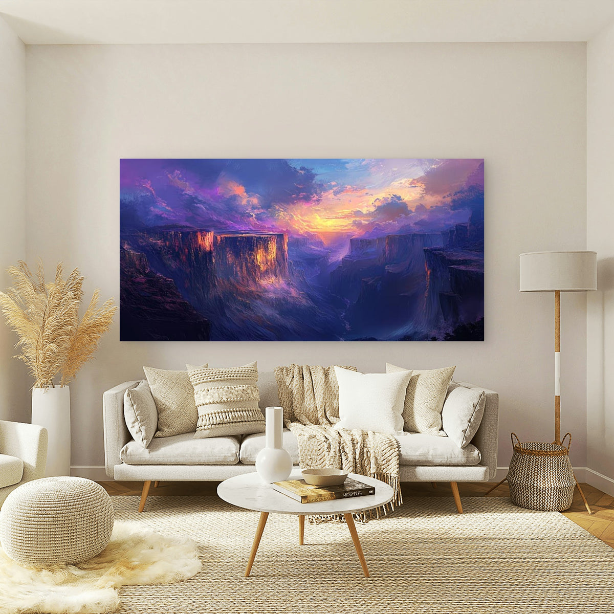 Featuring a Sunset Landscape Wall Art Canvas Office Home Room Framed 120x60cm