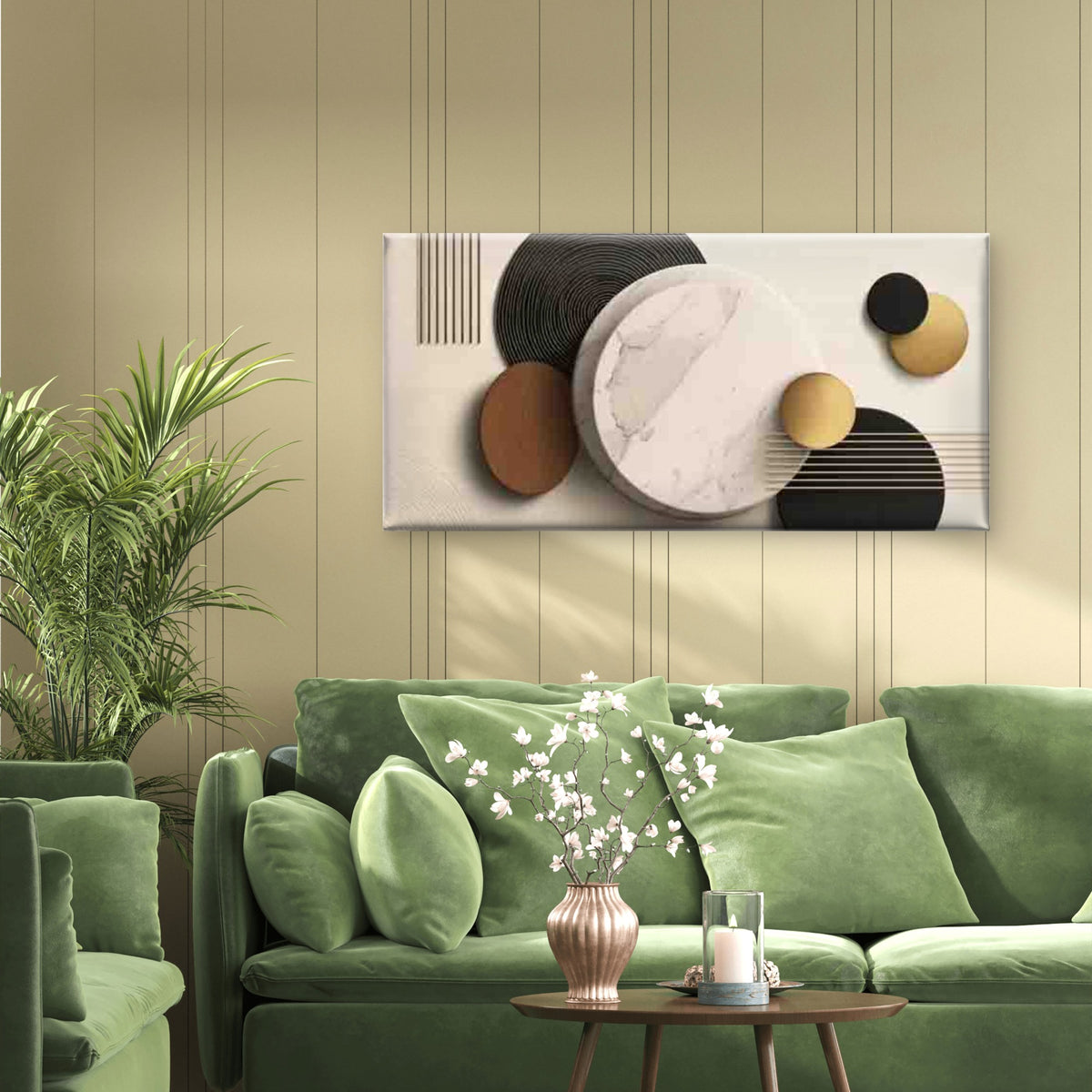 Geometric Shapes Paintings Wall Art Canvas Office Home Room Framed 120x60cm