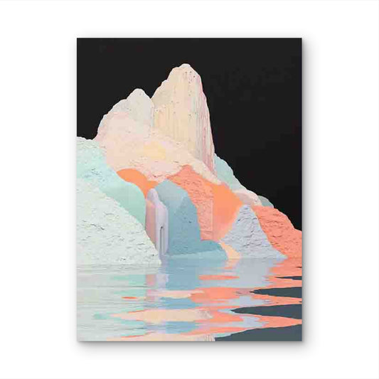 Vibrant Colorful Paint Drip Mountain 60x90cm Metal Print Ready to Hang - Bella Home Decor