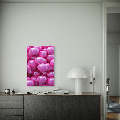 Bubblegum Pink Balloon Cluster Metal Print Ready to Hang