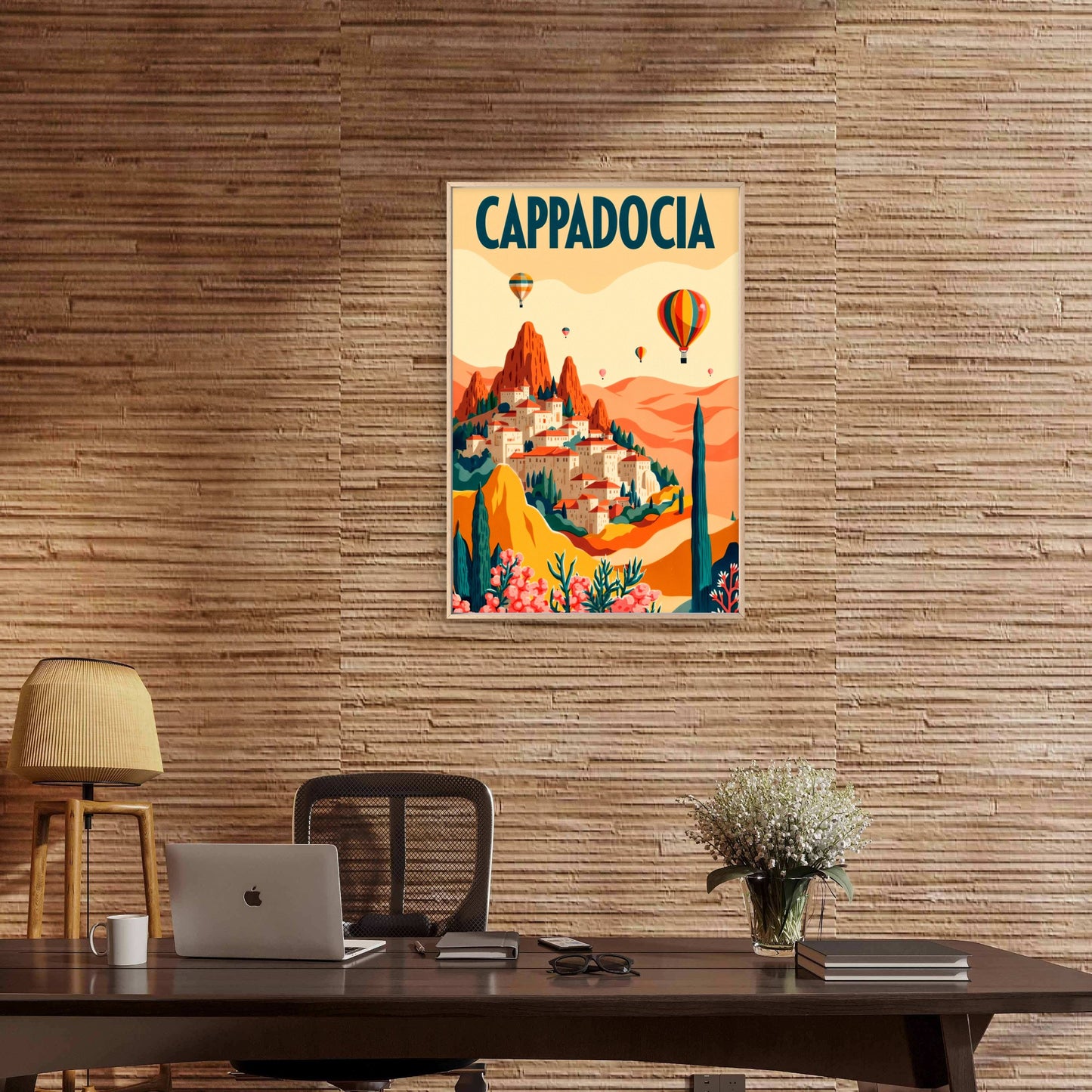 Hot Air Balloons Over Cappadocia Travel Poster Print Wall Art