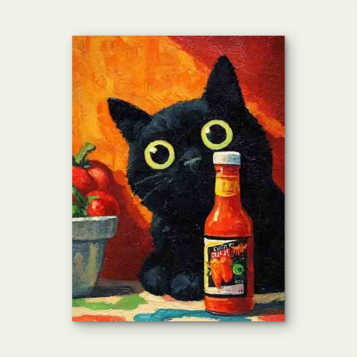 Funny Quirky Chicken Wing Hot Sauce 60x90cm Metal Print Ready to Hang