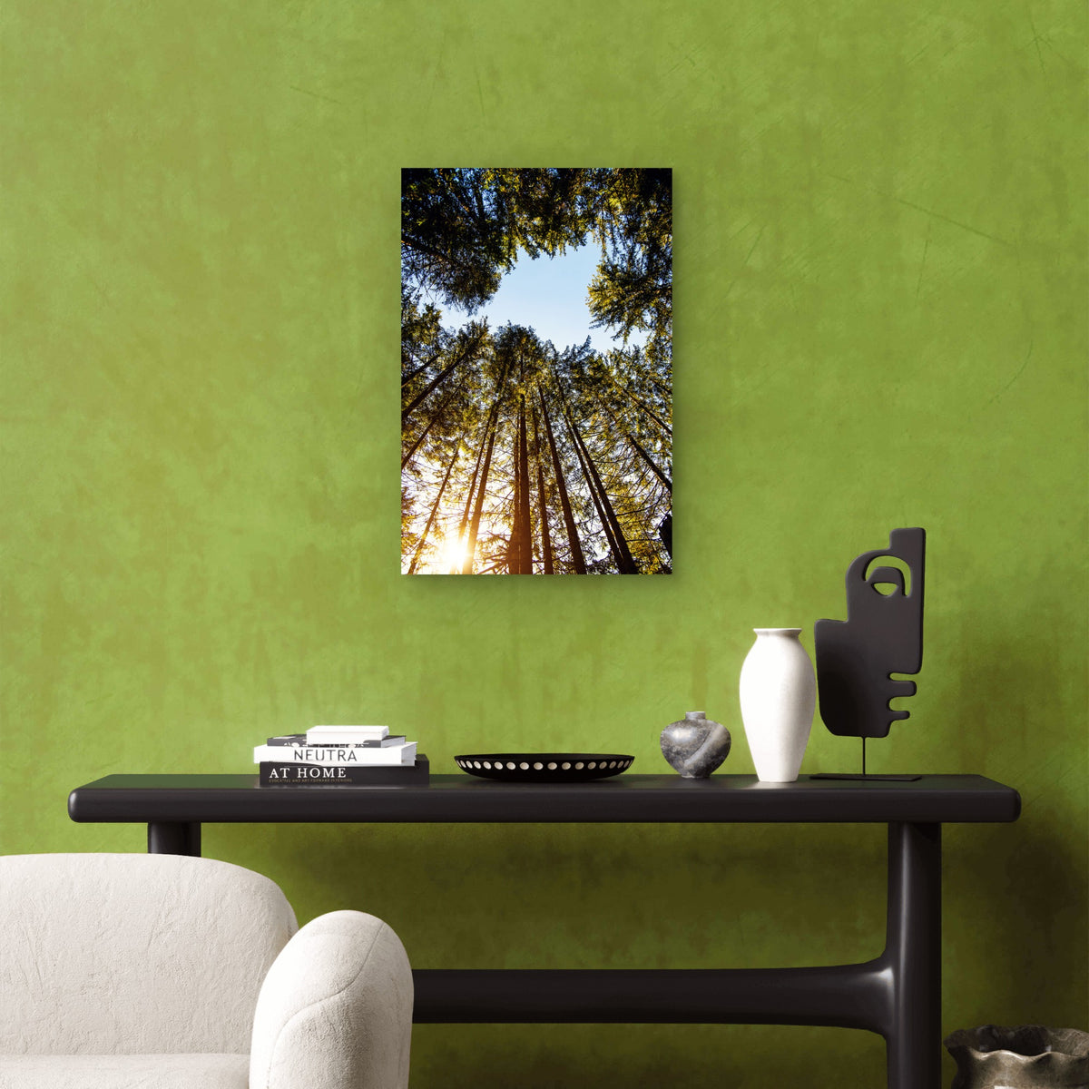 Sunburst Forest Canopy Tree Tops View 40x60cm Metal Print Ready to Hang