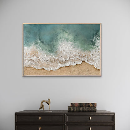 Neutral Colored Waves Sandy Beach Wall Art Decor 100% Australian Made