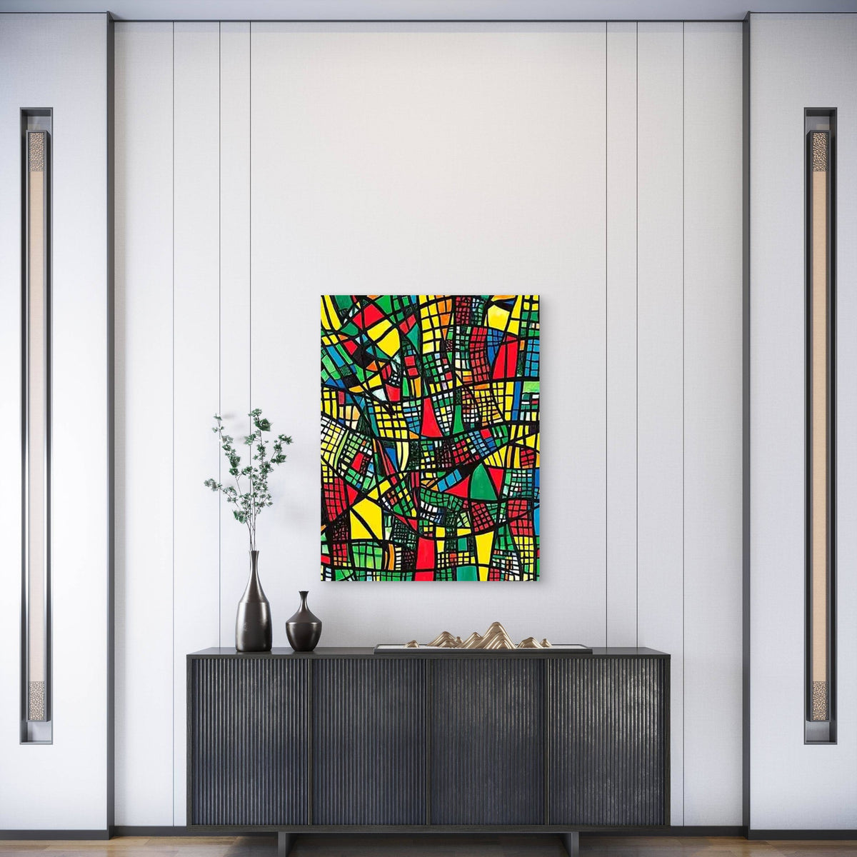 Abstract Geometric Color Splice 60x90cm Metal Print Ready to Hang