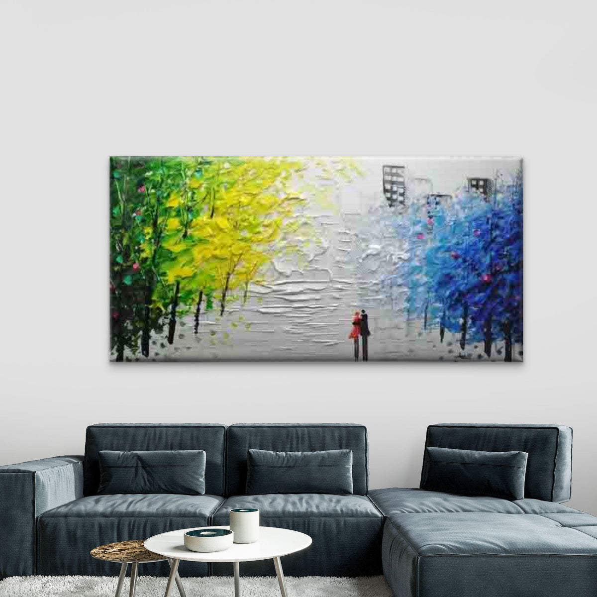 Colorful Tree Lovers Wall Art Canvas Office Home Room Framed 120x60cm