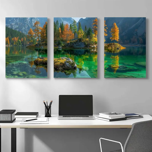 3pcs Summer Landscape Canvas Metal Print Ready to Hang Art