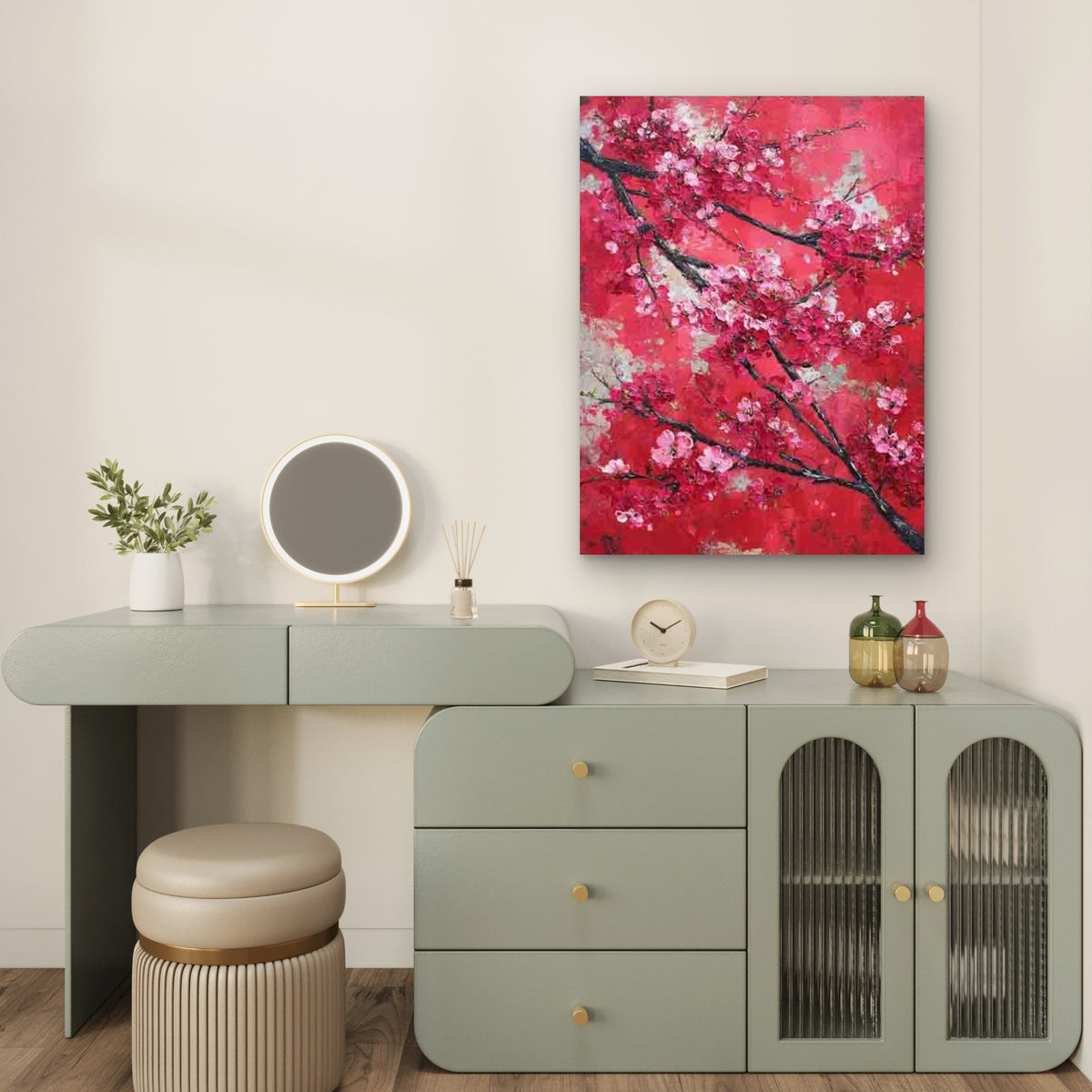 Japanese Cherry Blossom Metal Print Ready to Hang