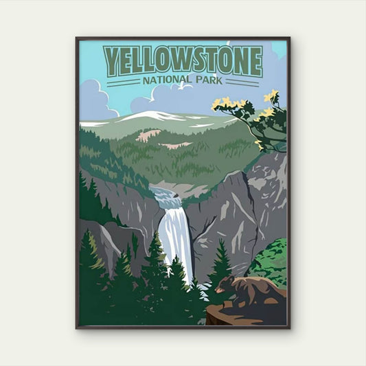 The Scenic Beauty of Yellowstone Park Travel Poster Print Wall Art