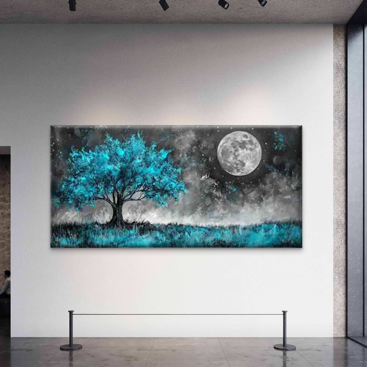 Tree Under The Moonlight Wall Art Canvas Office Home Room Framed 120x60cm
