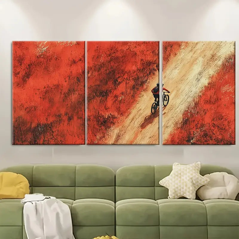 3pcs Mabie Mountain Biking Phoenix Wall Art Set Canvas Framed 40x60cm - High Quality Print 100% Australian Made Wall Canvas Ready to Hang