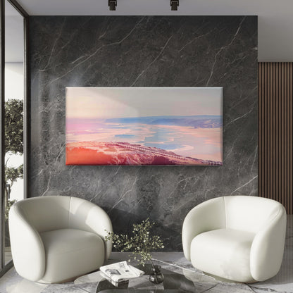 Aerial View Of Snow Mountains Wall Art Canvas Office Home Room Framed 120x60cm