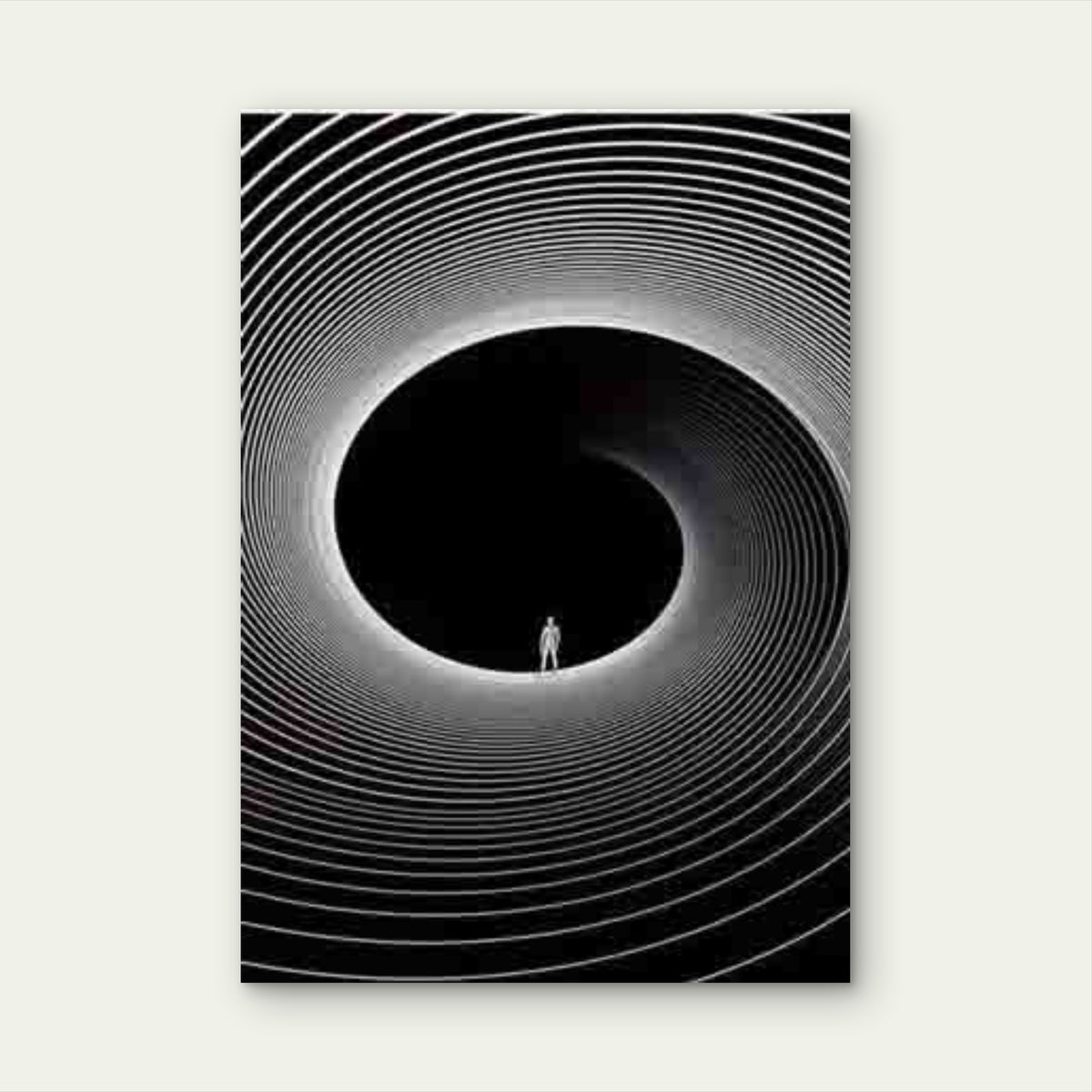 Minimalist Spiral Tunnel 60x90cm Metal Print Ready to Hang