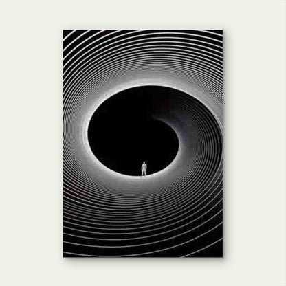 Minimalist Spiral Tunnel Metal Print Ready to Hang