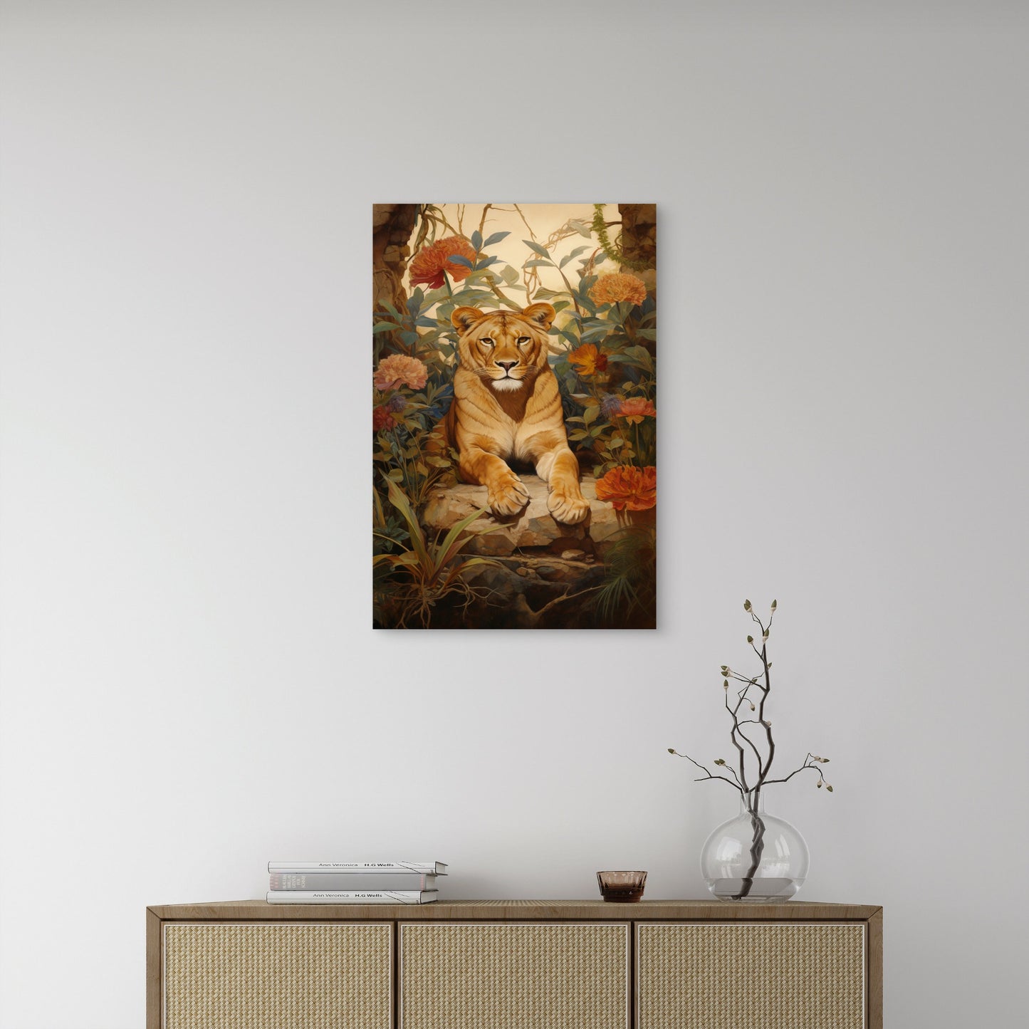 Lion Digital Art Style 40x60cm Metal Print Ready to Hang
