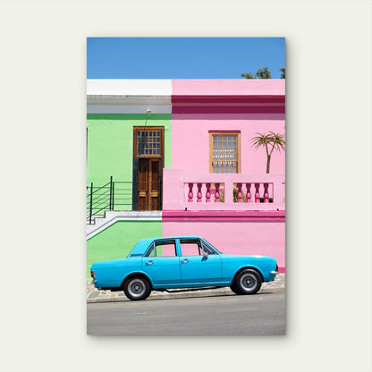 Coloured Houses And Cobbled Streets Of The Bo Kaap 40x60cm Metal Print Ready to Hang