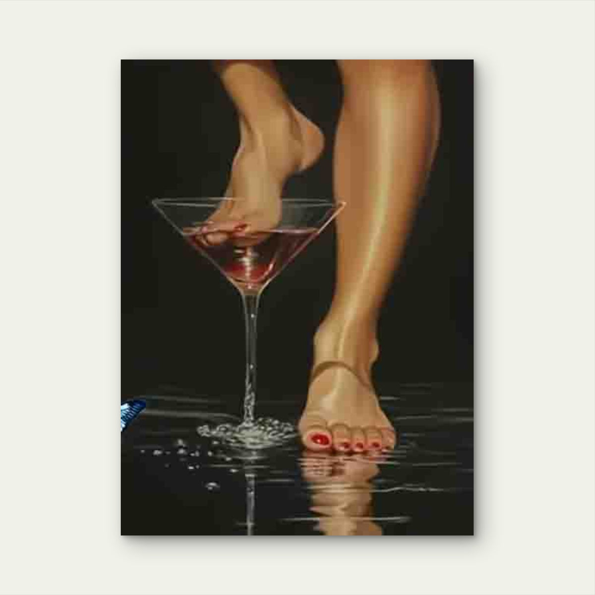 Elegant Female Legs with Martini 60x90cm Metal Print Ready to Hang