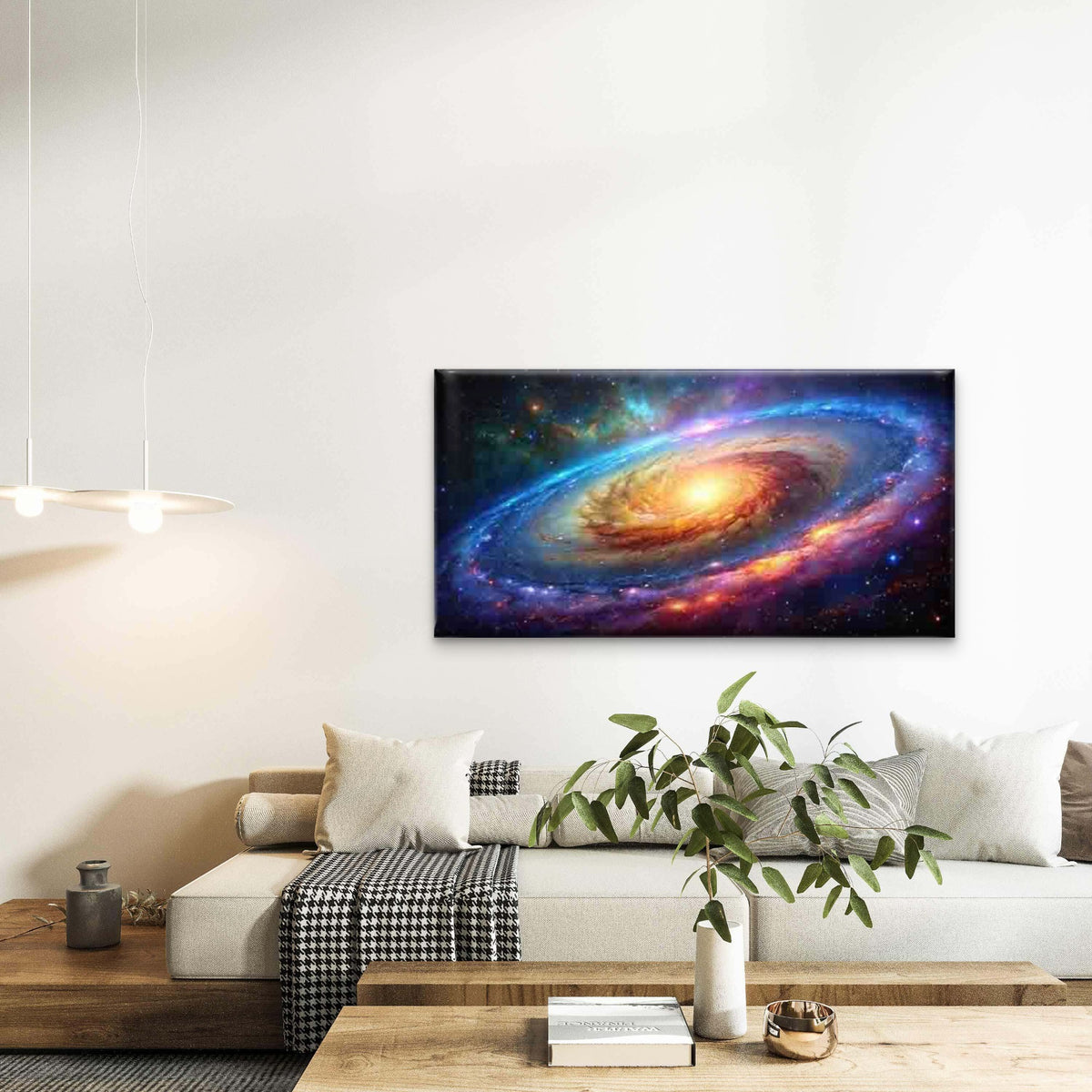 Abstract Spiral Galaxy Wall Art Canvas Office Home Room Framed 120x60cm