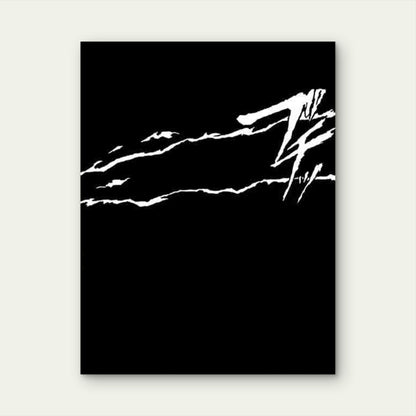 Black and White Abstract Line 60x90cm Metal Print Ready to Hang