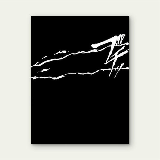 Black and White Abstract Line Metal Print Ready to Hang